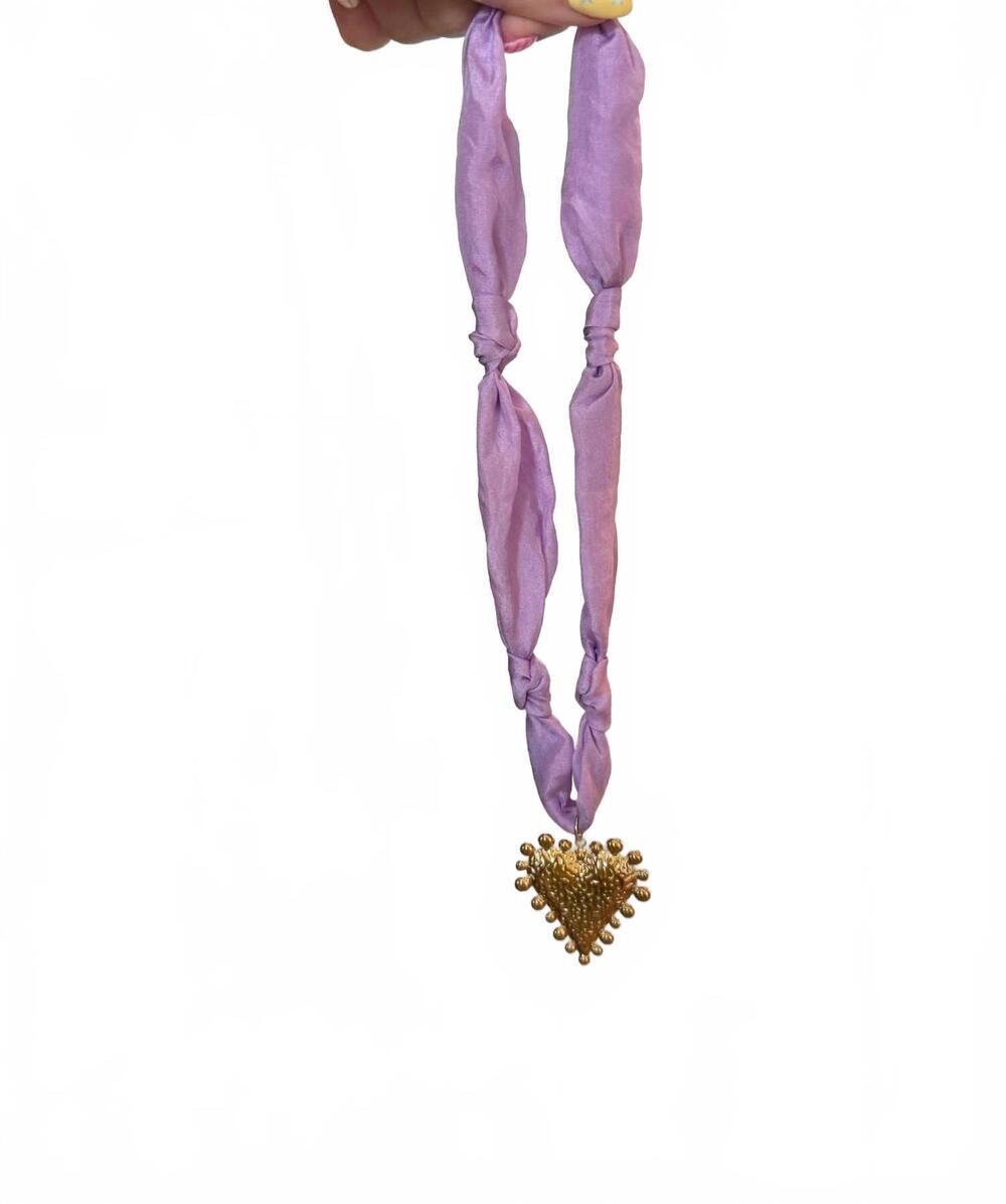 NEW HART DESIGNS women's heart scarf necklace in lavender